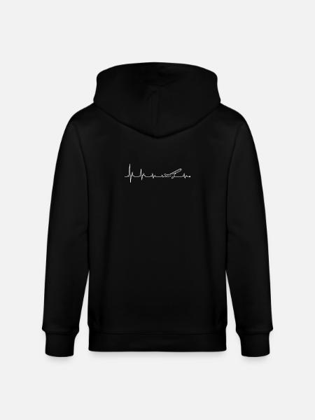 Flug Herzschlag Skyline - Stanley/Stella Unisex Bio-Kapuzenjacke CULTIVATOR - Schwarz