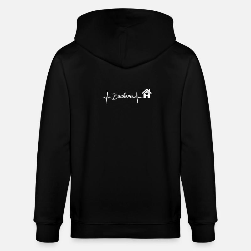 HausHerz Herzschlag Script - Stanley/Stella Unisex Bio-Kapuzenjacke CULTIVATOR  - Schwarz