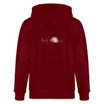Battements cardiaques - Veste à capuche bio CULTIVATOR Stanley/Stella Unisexe - bordeaux - Dos - Anna (173cm)