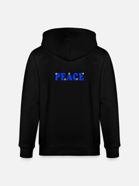 Peace Ukraine, Frieden - Stanley/Stella CULTIVATOR Unisex Organic Hooded Jacket - black