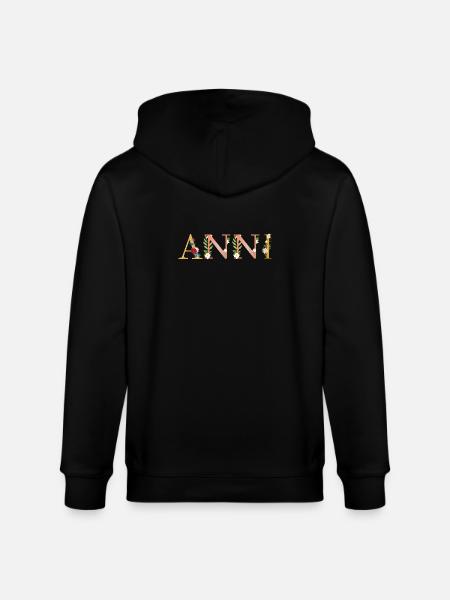 ANNI Name mit Blumen geschmückt - Stanley/Stella Unisex Bio-Kapuzenjacke CULTIVATOR - Schwarz