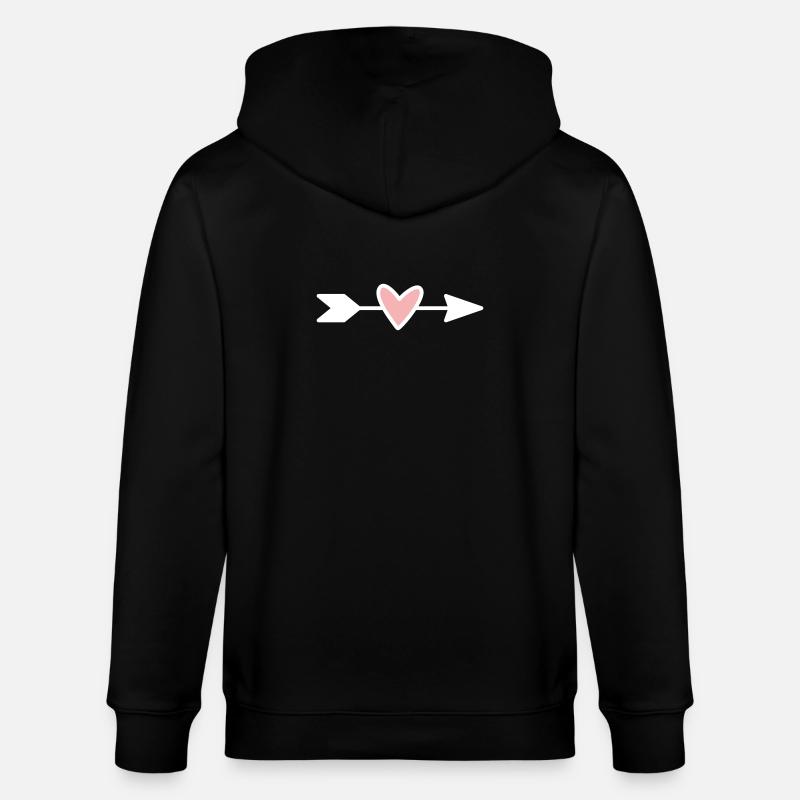 Herzpfeil Minimaldesign - Stanley/Stella Unisex Bio-Kapuzenjacke CULTIVATOR  - Schwarz