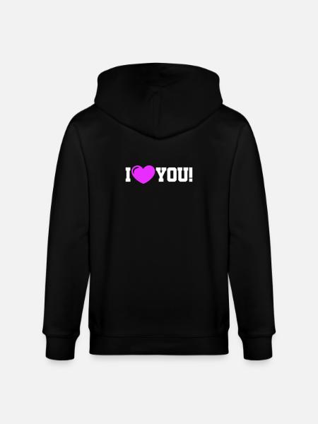 I love you - Ich Liebe Dich - Stanley/Stella CULTIVATOR  Unisex Organic Hooded Jacket - black