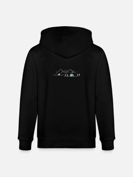 Sweden Camping Caravan Sverige Design - Stanley/Stella CULTIVATOR  Unisex Organic Hooded Jacket - black