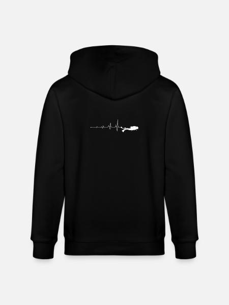 Heartbeat scuba diving - Stanley/Stella CULTIVATOR Unisex Organic Hooded Jacket - black