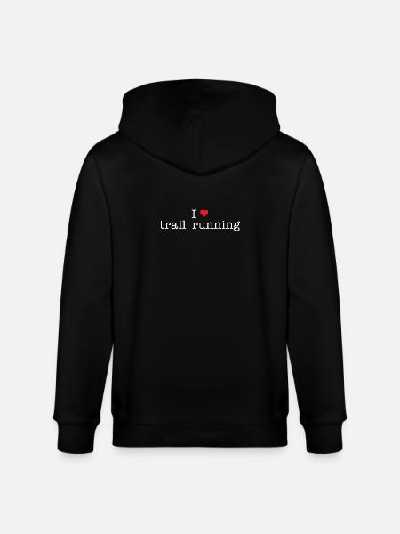 I Love Trail Running - Stanley/Stella CULTIVATOR Unisex Organic Hooded Jacket - black