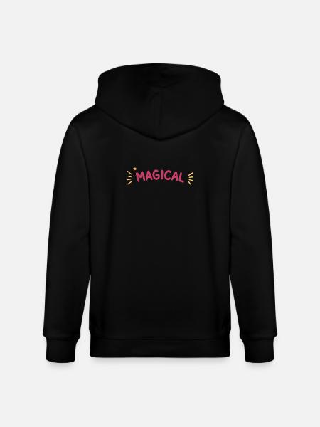 Magical Rainbow Sparkle - Stanley/Stella CULTIVATOR Unisex Organic Hooded Jacket - black