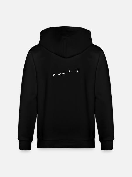 Oiseaux migrateurs blanc grue - Veste à capuche bio CULTIVATOR Stanley/Stella Unisexe - noir