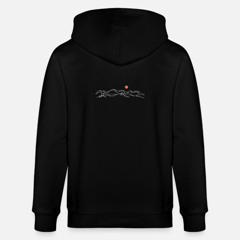 Minimaler Sunset Ridge - Stanley/Stella Unisex Bio-Kapuzenjacke CULTIVATOR  - Schwarz