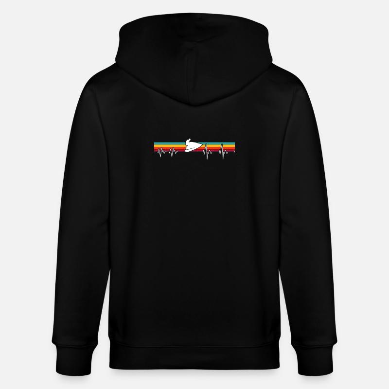 Impulsion de semelle sur rayures rétro - Veste à capuche bio CULTIVATOR Stanley/Stella Unisexe - noir