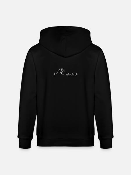 Heartbeat surfing - Stanley/Stella CULTIVATOR Unisex Organic Hooded Jacket - black
