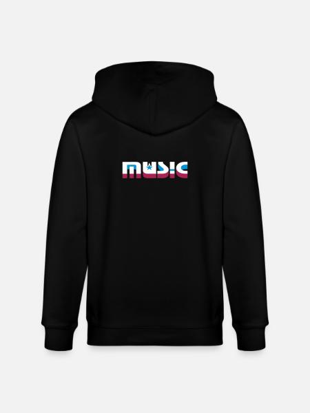 3D Music Lettering with Stars - Stanley/Stella CULTIVATOR Unisex Organic Hooded Jacket - black