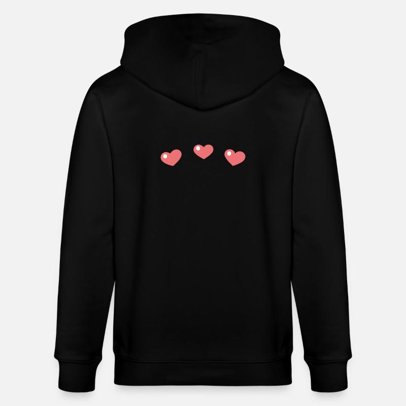 Pastel hearts with a sleek pattern - Stanley/Stella CULTIVATOR  Unisex Organic Hooded Jacket - black