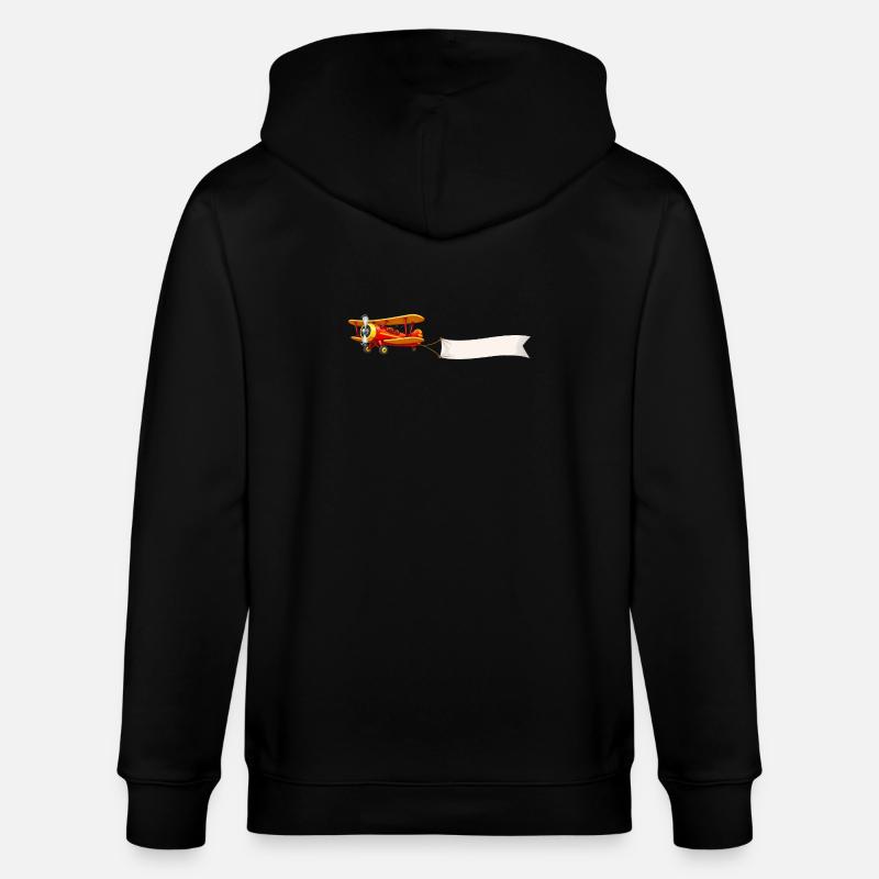 Doppeldecker Flugzeug Banner Motiv Retro  - Stanley/Stella Unisex Bio-Kapuzenjacke CULTIVATOR  - Schwarz