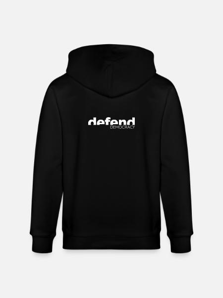 Defend Democracy - Statement Design - Stanley/Stella Unisex Bio-Kapuzenjacke CULTIVATOR - Schwarz