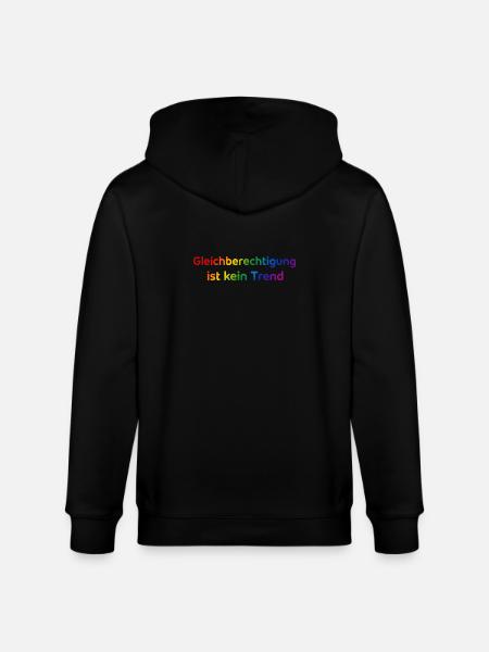 Equality is not a trend rainbow - Stanley/Stella CULTIVATOR Unisex Organic Hooded Jacket - black