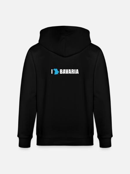 I love Bavaria Bayern - Stanley/Stella CULTIVATOR  Unisex Organic Hooded Jacket - black