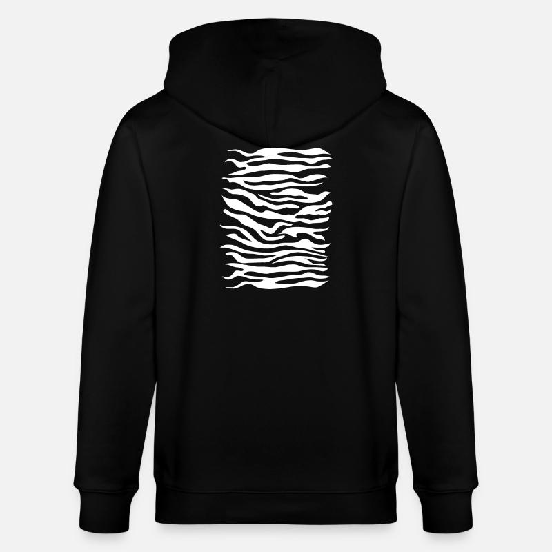 Zebra pattern white - Stanley/Stella CULTIVATOR  Unisex Organic Hooded Jacket - black