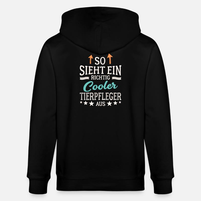 So sieht ein richtig cooler Tierpfleger aus - Stanley/Stella Unisex Bio-Kapuzenjacke CULTIVATOR  - Schwarz