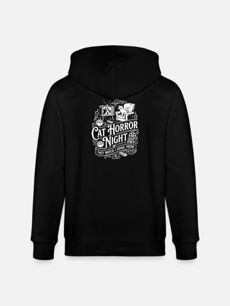 Cat Horror Night - Stanley/Stella CULTIVATOR  Unisex Organic Hooded Jacket - black