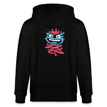 Kleine Monster: Punk-Affe mit Zwinkern - Stanley/Stella Unisex Bio-Kapuzenjacke CULTIVATOR  - Schwarz - Hinten - Anna (173cm)