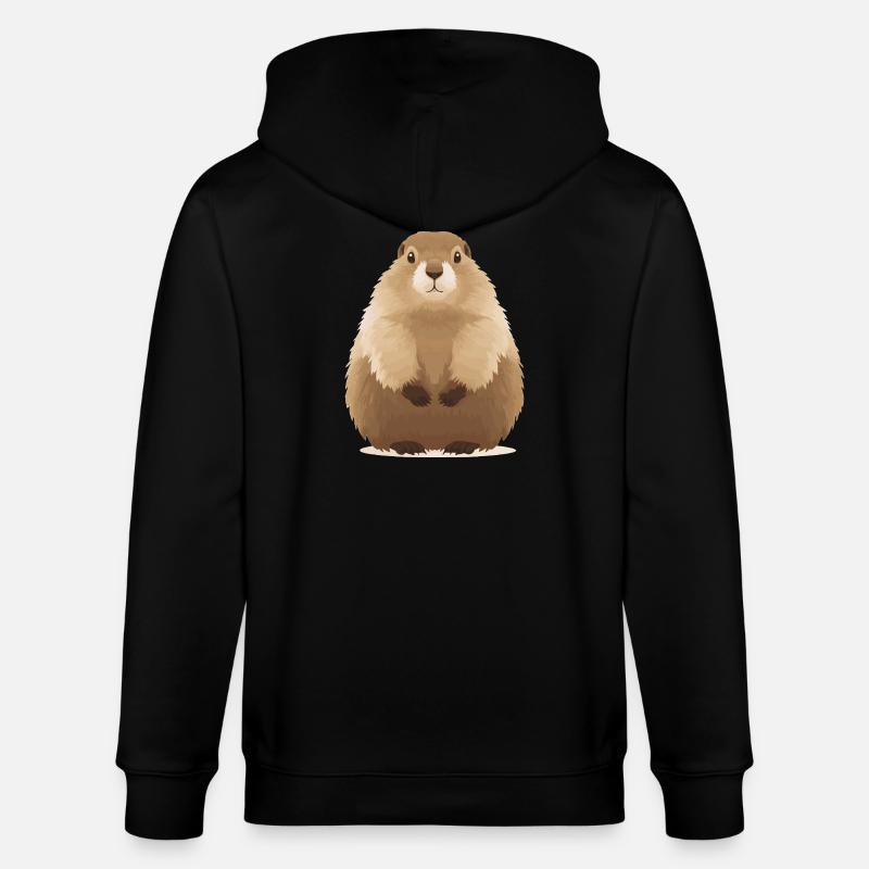 Une marmotte mignonne et câline - Veste à capuche bio CULTIVATOR Stanley/Stella Unisexe - noir