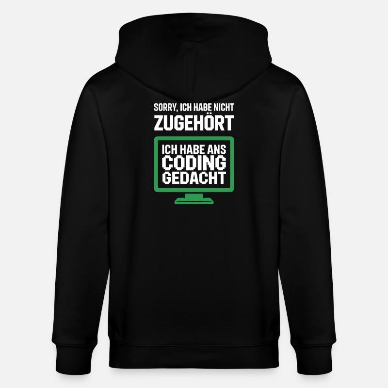 Coding Thought Screen Saying - Stanley/Stella CULTIVATOR  Unisex Organic Hooded Jacket - black