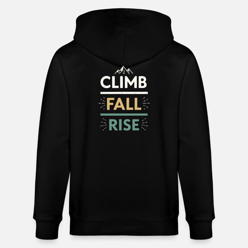 Climbs Falls Raises Mountain - Stanley/Stella Unisex Bio-Kapuzenjacke CULTIVATOR  - Schwarz