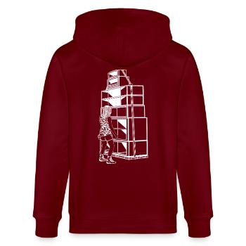 Tekno 23 Soundsystem Girl - Stanley/Stella Unisex Bio-Kapuzenjacke CULTIVATOR  - Burgunderrot - Hinten - Anna (173cm)