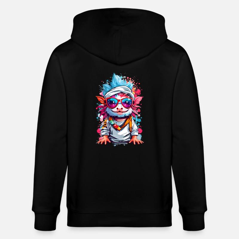 Cool Axolotl - Veste à capuche bio CULTIVATOR Stanley/Stella Unisexe - noir