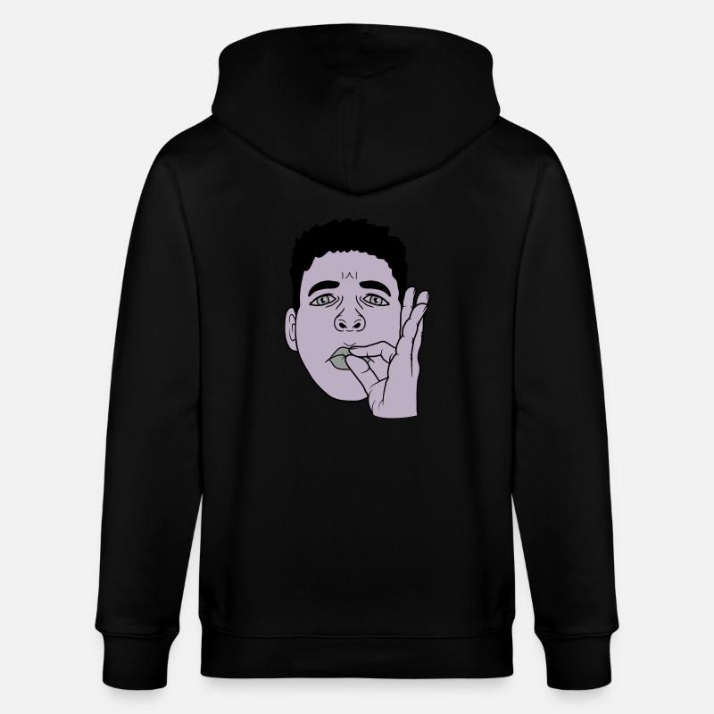 Bouche baiser main geste visage - Veste à capuche bio CULTIVATOR Stanley/Stella Unisexe - noir