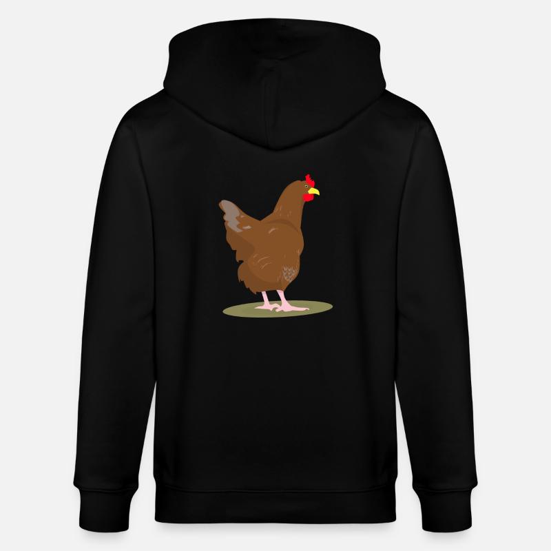 HUHN - HAHN - EIER - Stanley/Stella Unisex Bio-Kapuzenjacke CULTIVATOR  - Schwarz