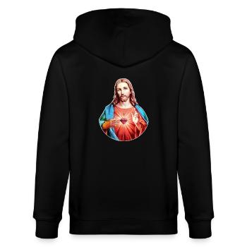 Jesus Christ | Jesus Christus - Stanley/Stella Unisex Bio-Kapuzenjacke CULTIVATOR  - Schwarz - Hinten - Anna (173cm)