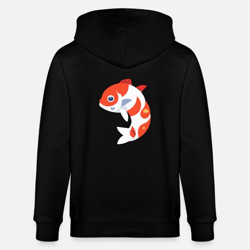 Poisson koï blanc et rouge - Veste à capuche bio CULTIVATOR Stanley/Stella Unisexe - noir