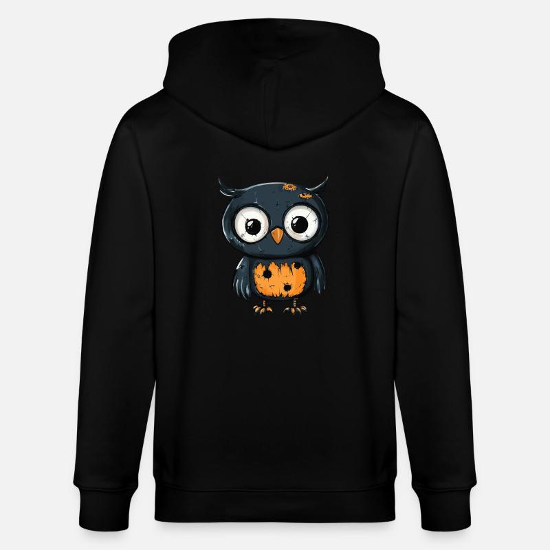 Eule Halloween Zombie - Stanley/Stella Unisex Bio-Kapuzenjacke CULTIVATOR  - Schwarz