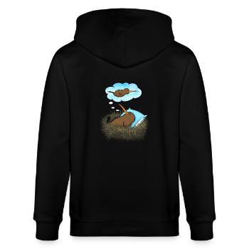 Kiwi Vogel Träumen - Stanley/Stella Unisex Bio-Kapuzenjacke CULTIVATOR  - Schwarz - Hinten - Anna (173cm)