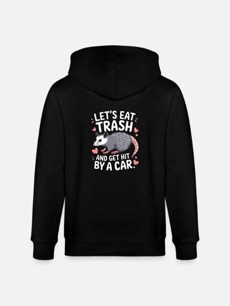 Opossum Possum Animal - Stanley/Stella CULTIVATOR  Unisex Organic Hooded Jacket - black