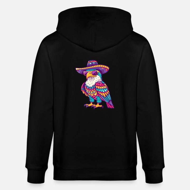 Eagle Comic Funny Sombrero - Stanley/Stella CULTIVATOR  Unisex Organic Hooded Jacket - black