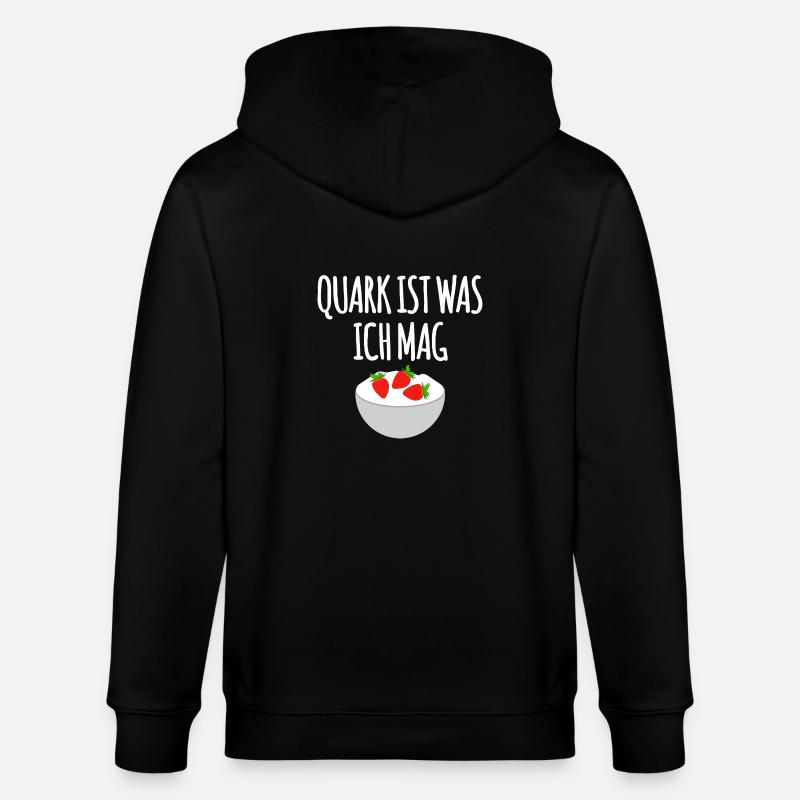 Quark with strawberries - Stanley/Stella CULTIVATOR  Unisex Organic Hooded Jacket - black