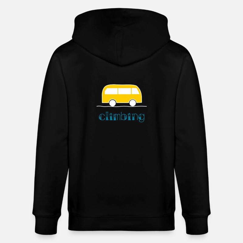 KLETTERN. KLETTERN. VAN. KLETTERN. STEIGEN. - Stanley/Stella Unisex Bio-Kapuzenjacke CULTIVATOR  - Schwarz