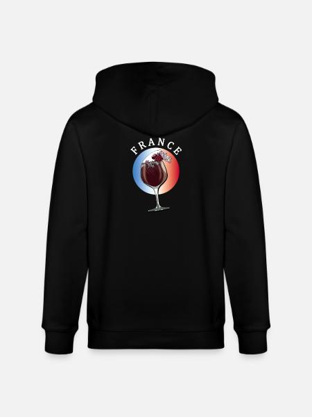 French wine wave| France - Stanley/Stella CULTIVATOR Unisex Organic Hooded Jacket - black