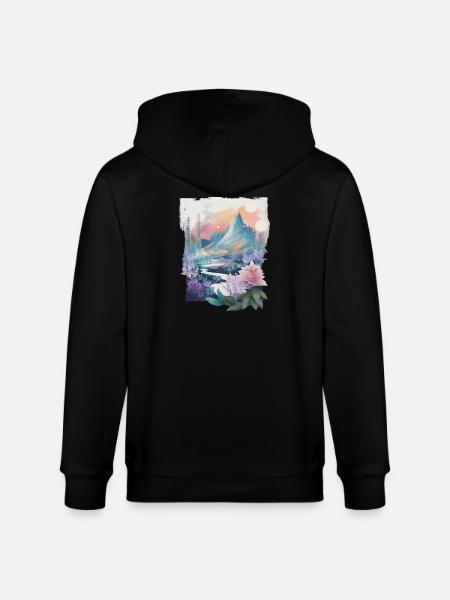 Flower landscape - Stanley/Stella CULTIVATOR Unisex Organic Hooded Jacket - black