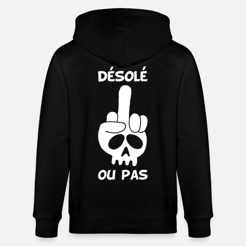 Crâne blanc malpoli - Veste à capuche bio CULTIVATOR Stanley/Stella Unisexe - noir