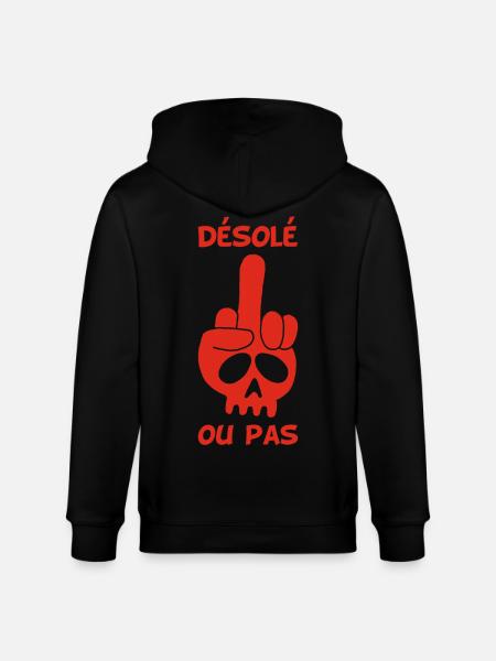 Crâne rouge malpoli - Veste à capuche bio CULTIVATOR Stanley/Stella Unisexe - noir