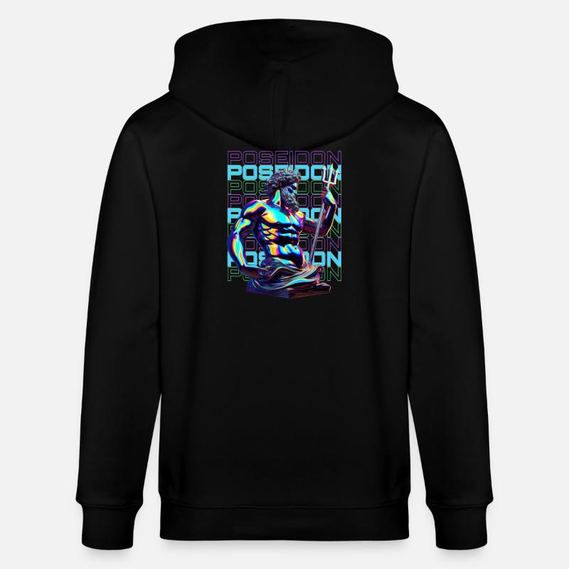 Néon Poséidon Trident - Veste à capuche bio CULTIVATOR Stanley/Stella Unisexe - noir