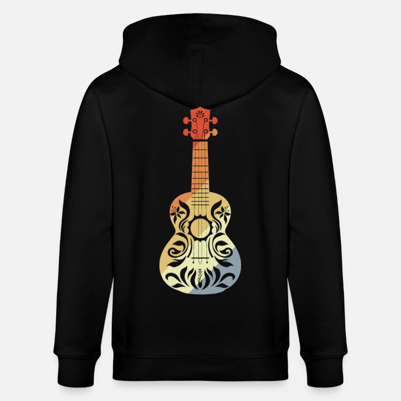 Ukulélé Graphique Rétro - Veste à capuche bio CULTIVATOR Stanley/Stella Unisexe - noir