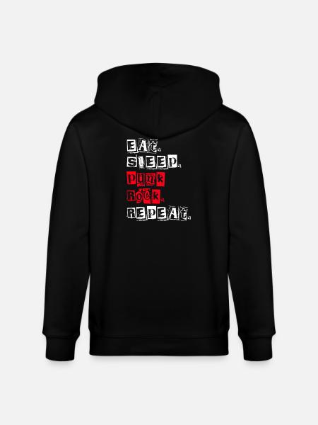 Eat Sleep Punk Rock Repeat - Stanley/Stella CULTIVATOR  Unisex Organic Hooded Jacket - black