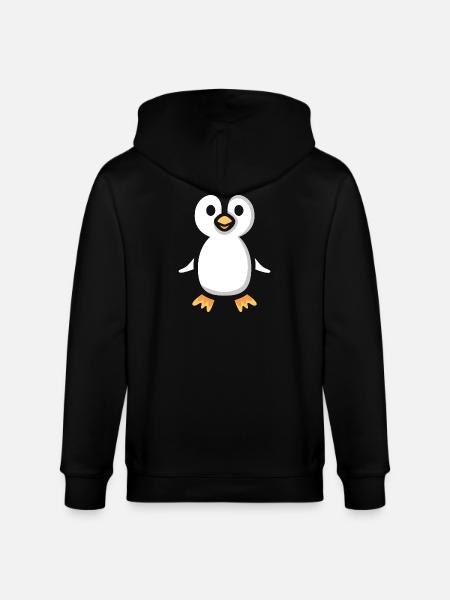 Cute Cartoon Penguin Illustration - Stanley/Stella CULTIVATOR  Unisex Organic Hooded Jacket - black