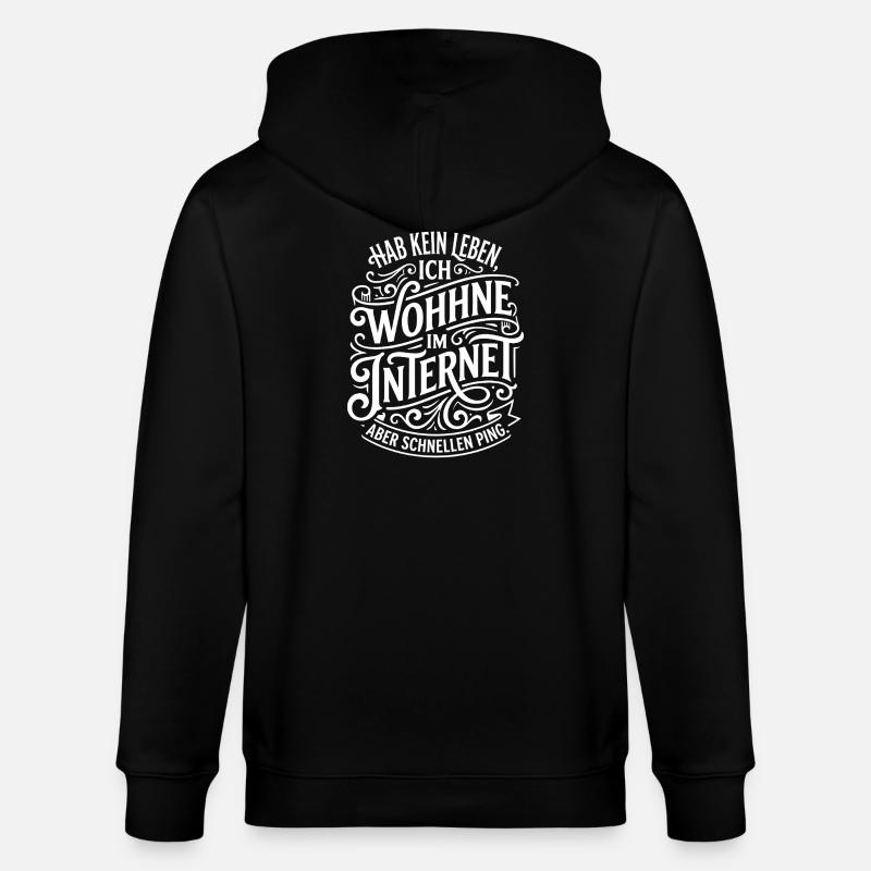 Je vis sur Internet Citation - Veste à capuche bio CULTIVATOR Stanley/Stella Unisexe - noir