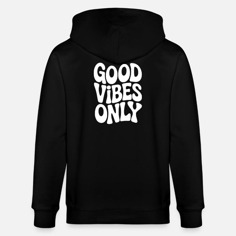 Vibing Typographie en blanc - Veste à capuche bio CULTIVATOR Stanley/Stella Unisexe - noir